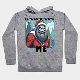 Bigfoot dressed as Santa. Hoodie